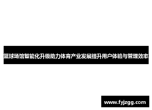 篮球场馆智能化升级助力体育产业发展提升用户体验与管理效率